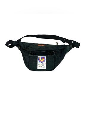 Vintage CAF 1988 Olympics Seoul Black Fanny Pack Bag Adjustable RARE 80s